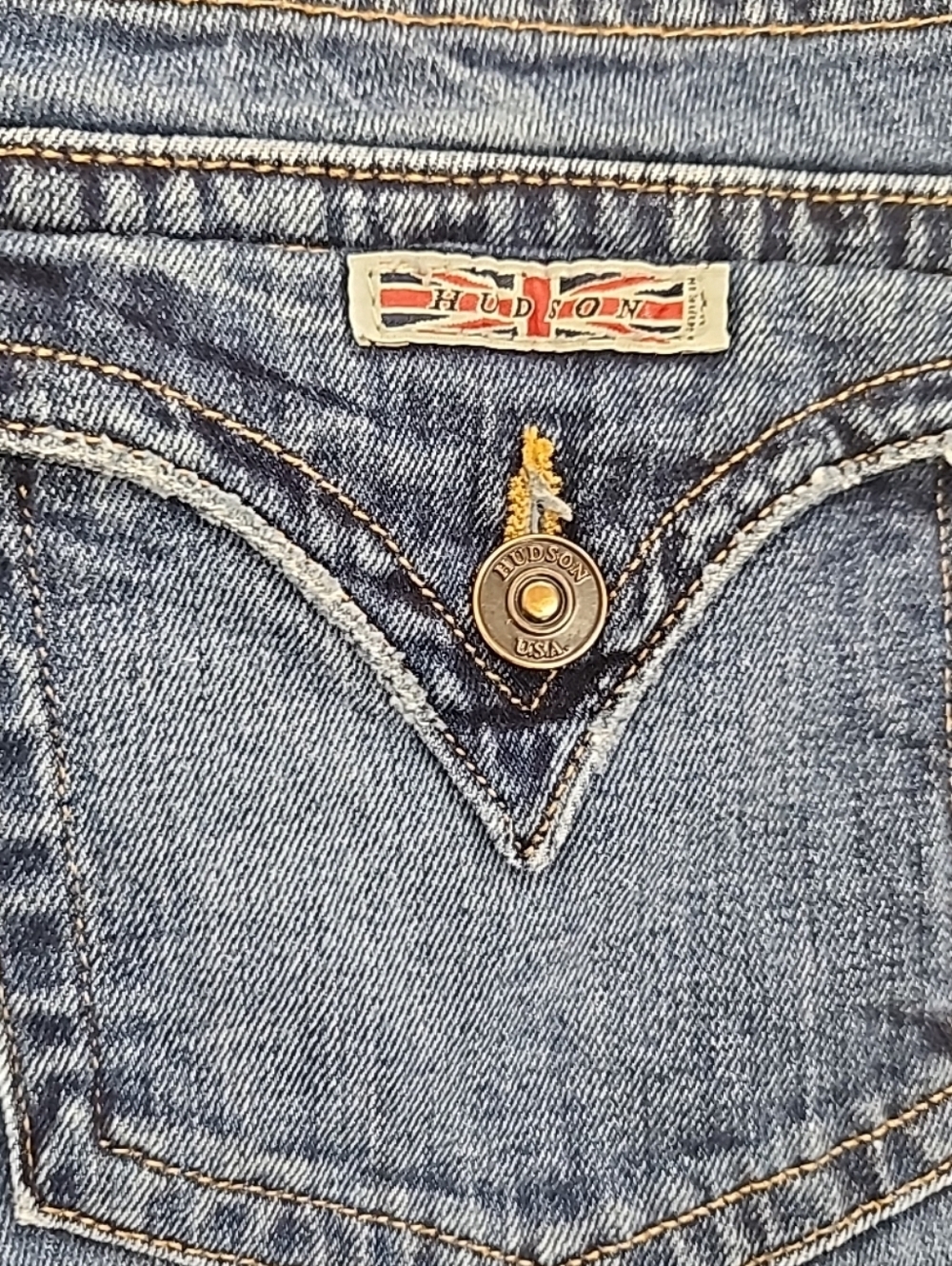 Hudson Denim Low-Rise Flare Jeans Women's Size 30 Medium Wash Y2K Made in USA - Picture 6 of 8